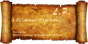 Löwbeer Placida névjegykártya